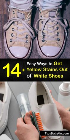 How To Clean Yellow Stains On Shoes, How To Remove Yellow Stains From White Canvas Shoes, How To Remove Yellow Stains From Shoes, How To Get Yellow Out Of White Shoes, Clean White Shoes, Sneaker Cleaning