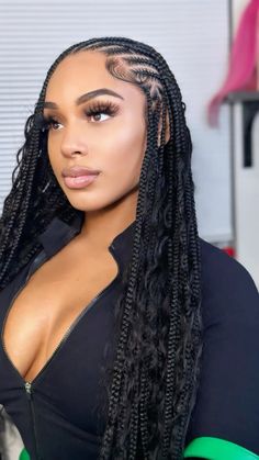 Box Braids Hairstyles For Big Foreheads, Bernice Burgos Braids, Getting Hair Done, Rich Girl Era, Long Braided Hairstyles, Level Up Your Life, Cornrows Braids For Black Women, Create Your Dream Life