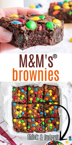 m & m's brownies are made with chocolate, m & m's and candy