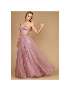 Mauve Elegante Collar sin mangas  Liso A línea Embellished Party Dress Formal, Long Ball Gown, Formal Ball Gown, Gown Skirt, Ball Gown Skirt, Dress Formal, Corset Style, Women Long Dresses, Prom Party