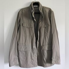 New Italian Armani Jacket Field Size L/Xl 42-44 Without Tags. Perfect For Fall/Spring And Warm Winter. High Quality Fabric And Silver Details. Authentic Armani Collezioni Piece. Casual Gray Outerwear With Patch Pockets, Workwear Parka With Flap Pockets, Casual Gray Parka For Spring, Gray Long Sleeve Outerwear With Patch Pockets, Gray Casual Outerwear With Multiple Pockets, Gray Utility Outerwear With Multiple Pockets, Classic Long Sleeve Parka For Work, Gray Long Sleeve Outerwear With Flap Pockets, Gray Utility Outerwear With Pockets