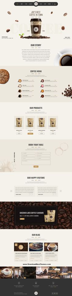 the website design for coffee shop