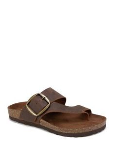 Go with the trend in the new leather Harley slip on thong sandal with molded suedette footbed and comfort heel cup by White Mountain Shoes. The extra wide strap features an exaggerated brass buckle detail for a fresh fashion forward look. | White Mountain Women's Harley Leather Footbed Sandal, 9M Brown Toe Loop Footbed Sandals For Spring, Casual Sandals With Brass Buckle For Summer, Summer Sandals With Brass Buckle And Round Toe, Brown Flip Flops With Buckle Closure For Spring, Casual Summer Sandals With Brass Buckle, Spring Toe Loop Flip Flops With Buckle Closure, Casual Beach Sandals With Brass Buckle, Spring Leather T-strap Sandals With Footbed, Leather Slides With Brass Buckle For Summer