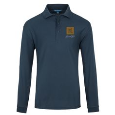 Port Authority® Silk Touch™ Long Sleeve Polo Shirt Cotton Long Sleeve Shirt With Branding, Blue Long Sleeve Polo Shirt For Work, Relaxed Fit Long Sleeve Cotton Polo Shirt, Navy Long Sleeve Cotton Polo Shirt, Relaxed Fit Long Sleeve Polo Shirt For Fall, Casual Long Sleeve Shirt With Branding, Silk Touch, Port Authority, Long Sleeve Polo Shirt