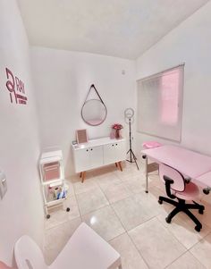 the room is clean and ready to be used for manicures or pedicia