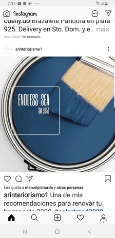 an image of a blue paint can being used as a pinhole on instagram