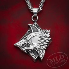 I just added a new item to eBay, Stainless Steel Direwolf Pendant Necklace - Spiga Chain - Bold Unisex Accessory! #eBay #eBaySeller Silver Wolf Design Stainless Steel Jewelry, Silver Stainless Steel Wolf Design Jewelry, Silver Stainless Steel Wolf Jewelry, Nickel-free Viking Style Stainless Steel Jewelry, Silver Gothic Box Chain Jewelry, Collectible Themed Jewelry Pendant, Collectible Themed Pendant Jewelry, Viking Style Silver Wolf Design Jewelry, Viking Style Silver Jewelry With Wolf Design