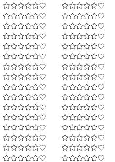 two rows of stars with hearts on them