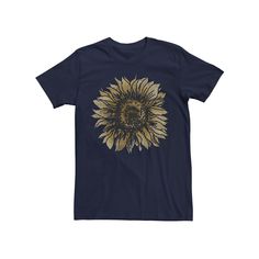 Follow the sun with this men's sunflower graphic tee. Crewneck Short sleevesFABRIC & CARE Cotton Machine wash Imported Follow the sun with this men's sunflower graphic tee. Licensed Character Follow the sun with this men's sunflower graphic tee. Color: Navy. Gender: male. Age Group: adult. Relaxed Fit Short Sleeve T-shirt With Sunflower Design, Relaxed Fit Sunflower Print Graphic Tee, Blossom Watercolor, Sunflower Graphic, Follow The Sun, Pattern Graphic, Big & Tall, This Man, Fabric Care