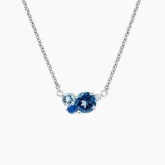 Modern Blue Diamond Necklace, Elegant Blue Multi-stone Necklace, Elegant Blue Multi-stone Necklaces, Elegant Multi-stone Blue Necklace, Elegant Multi-stone Blue Necklaces, Blue Multi-stone Necklaces For Anniversary, Bouquet Pendant, Hydrangea Bouquet, Wardrobe Accessories