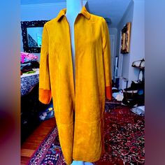 Size Small(P) New Philosophy Jacket Orange Long Sleeve Outerwear For Spring, Chic Orange Outerwear For Work, Fitted Orange Long Sleeve Outerwear, Yellow Fall Outerwear For Work, Chic Mustard Outerwear For Work, Yellow Outerwear For Workwear In Fall, Chic Fitted Orange Outerwear, Yellow Long Coat For Fall, Mustard Fitted Fall Outerwear