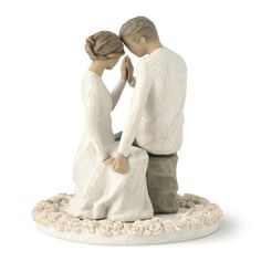 Willow Tree : Around You Cake Topper - Willow Statues, Willow Tree Cake Topper, Romantic Cake Topper, Body Gestures, Carved Flowers, Willow Tree Figurines, Hand Painted Cakes, Cream Shirt, Painted Cakes