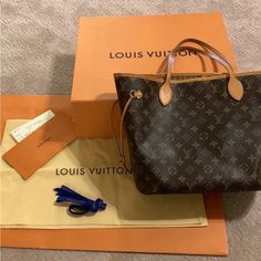 In Really Good Condition, See All Photos For Sign Of Minor Wear, No Pochette. I Will Consider Selling The Tote Bag Only For $900 Inside Of The Purse On One Side Has A Dark Area From Purse Insert I Used And Rubbed On To It. Also A Minor Water Marks On Leather From Rain.A Box Has A Little Tear At One Corner But Otherwise Clean And In Good Condition. A Few Stains On A Paper Bag.I Bought This Bag From Lv Store In San Diego In 2016. Date Code Is Sd3156. It Comes With Everything You Would Receive When Lv Store, Purse Insert, Box Ribbon, Louis Vuitton Neverfull Monogram, Neck And Shoulder Pain, Bags Louis Vuitton, The Tote Bag, Shoulder Pain, Vuitton Neverfull