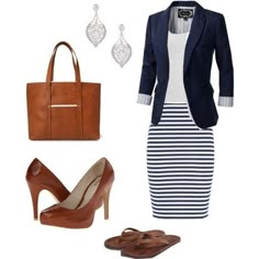 89+ Awesome Striped Outfit Ideas for Different Occasions - Do you like those striped outfits? Why do you avoid wearing them? Although most of the striped outfits appear to be catchy and fascinating, there are ... - . Teacher Dress, Rok Outfit, Outfit Essentials, Stripe Outfits, Summer Work Outfits, Professional Attire, Stitch Fix Inspiration, Work Style, Work Outfits Women