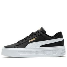 (WMNS) PUMA Smash Platform v3 Sneakers 'Black White' 390758-02 Fashion Performance, Stylish Sneakers, Sneakers Black, Perfect Pair, Your Perfect, Black White, Black And White, Sneakers, White