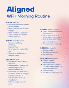 Instant Download | Aligned Work From Home Morning Routine | Start your workdays with Positive guidance | Rise And Shine, Mental And Emotional Health, Self Care Activities, Good Habits, Life Organization, Self Care Routine, Self Improvement Tips, Emotional Health