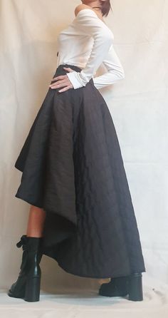 "Long Short Skirt, Winter Skirt, Extravagant Skirt ❤️ Extravagant designs and high quality fabrics! You can wear it like a skirt, dress and tunic On the inside there are links to find and customize in your own way ❤️ Materials & Care Polyester, Wadding Hand wash at low temperatures. Do not machine dry. Do not iron. Do not dry clean! ❤️ Sizing We can make your piece from XS to 5XL! Everything in the shop can be also made according to your measures free of charge! ❤️ Shipping ✈ Ready to ship T Elf Outfit, Cocktail Skirt, Steampunk Shoes, Skirt Circle, Gothic Skirt, Steampunk Skirt, Cocktail Skirts, Skirt Winter, Gothic Boots