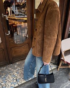 Brown Suede Jacket Outfit, Suede Outfit, Suede Coat, Ținută Casual, Outfit Trends, Mode Ootd, Mein Style