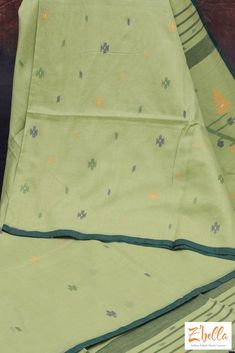 Handloom Cerified Pista Green Cotton Saree With Jamdani Weave No Bp Saree Green Cotton Saree, Pista Green, Green Cotton, Cotton Saree, Weaving, Saree, Green