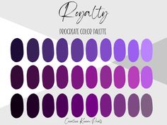 the color palette is shown in shades of purple