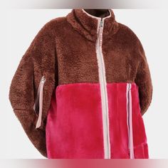 Ugg Marlene Sherpa Jacket Ll Size-Medium Cdcs No Tags Authentic Brown Sherpa Outerwear For Winter, Ugg Laken Jacket, Brown Sherpa Outerwear With Fleece Lining, Pink Sherpa Jacket, Ugg Jacket, Cozy Brown Sherpa Outerwear, Sherpa Vest, Hooded Rain Jacket, Sherpa Hoodie