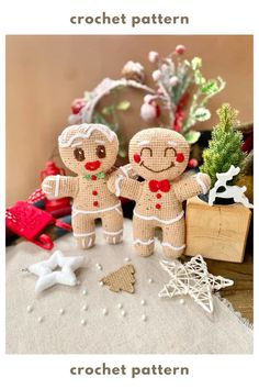 Gingerbread man crochet pattern. 2 design options of toy