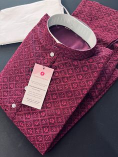 Wine Color Chikankari Lucknowi Georgette Men Kurta Pajama Set with Lining | Chikhankari Kurtas | Mens Ethnic Wear | Kaash Kurta Set - Kaash Collection Lukhnowi Kurta For Men, Lucknowi Embroidery, Nobita Shizuka, Men's Kurta Pajama, Mens Ethnic Wear, Small Crochet Gifts, Best Casual Shirts