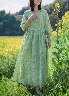 Beautiful Green O Neck Print Lace Up Cotton Dresses Half SleeveFabric: Cotton BlendedSize & Fit: Fit: This garment fits true to size.Length: Size L measures 51.48"from shoulder to hemBust: Great for any cup size. Waist: Loose Fit. Comfortable room throughout midsection.Hip: Loose Fit - room for hips. Hand Wash Cold. Half Sleeve Dresses, Comfortable Room, Cup Size, Half Sleeve, Cotton Dresses, Half Sleeves, Loose Fitting, Hand Wash, Lace Up