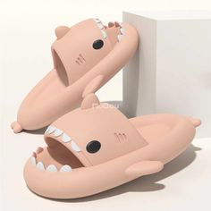 Adorable Shark Slippers Super Comfortable Easy To Wash Adorable Shark, Shark Slides, Shark Shoes, Pink Shark, Shark Slippers, Pink Cushion, Pink Cushions, Slides Women, Girly Shoes