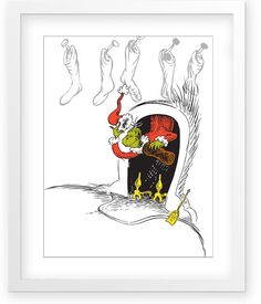 an image of a christmas card with the grin on it's head and feet