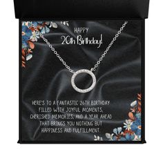 a birthday card with an image of a necklace on it