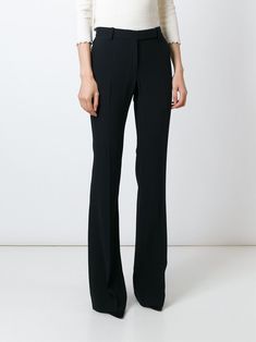 Alexander McQueen slim fit bootcut trousers Black Bootcut Slacks Outfit, Elegant Formal Bottoms With Flared Hem, Elegant Fitted Bottoms With Flared Hem, Elegant Flared Hem Bottoms For Workwear, Elegant Fitted Wide Leg Pants With Flared Hem, Chic Flared Hem Flares For Work, Chic Flares With Flared Hem For Work, Elegant Party Flares, Formal Fitted Bottoms With Flared Hem