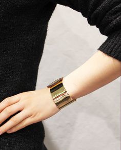 Gold Band Leather BraceletDark Brown by dasanda on Etsy Bangle Gold, Leather Cuffs, Cuff Bangles, Gold Band, Gold Bands, Gold Watch, South Korea, Cuff Bracelets, Leather Bracelet