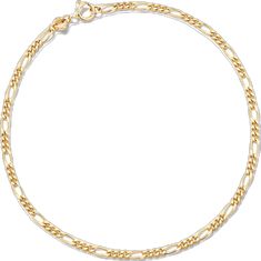 Gold Figaro Chain Link Bracelet, Classic Gold Link Bracelet With Delicate Chain, Classic Link Bracelets With Delicate Chain, Classic Link Bracelet With Delicate Chain, Classic Bracelets With Delicate Chain Link, Classic Delicate Chain Bracelet, 14k Gold Figaro Chain Bracelet, Oval Link Figaro Chain Gold Bracelet, Classic Gold Figaro Chain Bracelet