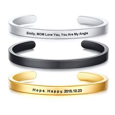 This personalized cuff bracelet is for boys and girls age 5-12 years old. Personalize it with your child's name, date of birth or any custom message. Baby Bracelet Gold, Boy Bracelet, Toddler Bracelet, Baby Grooming, Bracelets Adjustable, Goddaughter Gifts, Girl Bracelet, Boy Toddler