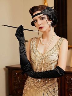 1920s Party Outfit, Glam Party Outfit, Roaring 20s Accessories, Roaring 20s Jewelry, Chicago Costume, Gatsby Hair, Flapper Accessories, Gatsby Headband