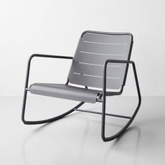 a modern rocking chair in grey and black