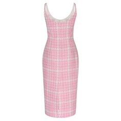 This Alessandra Rich's dress is made in a midi silhouette that fits snuggly to the form. Complement its houndstooth print by styling yours with neutral patent leather pumps. Concealed zip fastening along side Composition: 33% cotton, 24% viscose, 22% nylon/polyamide, 21% acrylic; lining 100% viscose Dry clean Made in Italy Tweed Midi Dress, Runway Dresses, Alessandra Rich, Short Dresses Casual, Tweed Dress, Patent Leather Pumps, Embellished Dress, Black Ruffle, Pink Cotton