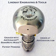 an image of a metal object with instructions on how to use it for engraving and tools