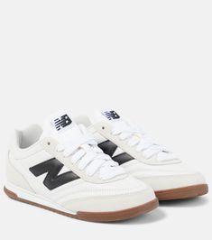 RC42 leather sneakers in white - New Balance | Mytheresa Givenchy Logo, Back To School Hairstyles, New Balance Shoes, High Rise Denim, High End Fashion, Shoe Box, Shoe Shop, Sneakers White, Leather Sneakers