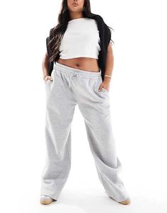 ASOS DESIGN Curve wide leg cocoon sweatpants in gray heather | ASOS Gray Sweatpants With Elastic Waistband For Gym, Gray Gym Sweatpants With Elastic Waistband, Gray Baggy Wide-leg Sweatpants, Gray Ribbed Waistband Sweatpants For Leisure, Gym Wide Leg Joggers With Pockets, Wide Leg Gym Joggers With Pockets, Gray Leisure Sweatpants With Ribbed Waistband, Gray Sweatpants With Ribbed Waistband For Leisure, Wide Leg Joggers With Pockets For Gym