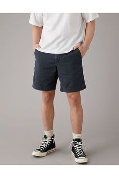 Flex is durable and designed to give you just enough stretch to move with no problem/Soft, lightweight cotton-linen blend/Zip fly with interior drawcord waist/Front pockets/Back welt pockets/These shorts are Real Good: Made with the planet in mind & Casual Cotton Bottoms With Welt Pockets, Navy Cotton Casual Bottoms, Casual Navy Cotton Bottoms, Casual Navy Bottoms With Patch Pockets, Casual Cotton Shorts With Welt Pockets, Casual Navy Bottoms With Comfort Waistband, Casual Cotton Shorts With Hip Pockets, Navy Cotton Bottoms With Comfort Waistband, No Problem