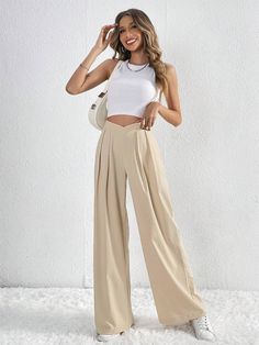 Trousers Women Casual, Commuter Style, Casual Wide Leg Pants, Loose Trousers, Pants Loose, Costume Intero, Weave Style, Women's Shapewear, Pantalon Large