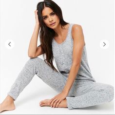 Forever 21 Lingerie. Sleepwear Jumpsuit. Heather Grey. 2 Front Pockets. Super Soft, Comfortable & Great Amount Of Stretch. Summer Sleepwear By Forever 21, Summer Sleepwear From Forever 21, Forever 21 Summer Sleepwear, Forever 21 Summer Loungewear Sleepwear, Forever 21 Sleepwear For Summer Loungewear, Forever 21 Summer Sleepwear For Loungewear, Forever 21 Pajamas, Off The Shoulder Sweaters, Forever 21 Shop