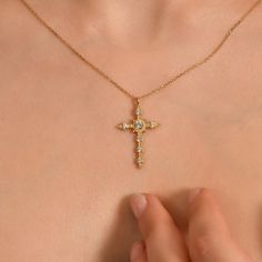 14K Solid Gold Diamond Cross Necklace, Dainty Diamond Real Gold Necklace, Orthodox Cross Necklace For Women, Faith Gold Necklace * Handmade Fine Jewelry * Material: 14K/18K Gold, Rose Gold or White Gold * Gemstone: Round Diamond * Diamond Weight: 0,31 ct Round (Approximate) * Color-Clarity: G VS-SI * Certificated Product * Beautifully Packaged Handmade Necklaces One of the most important choices when using accessories is the choice of necklaces. It is necessary to pay attention to choosing a pie Orthodox Cross Necklace, Gold Diamond Cross Necklace, Cross Necklace For Women, Diamond Cross Necklace Gold, Golden Cross, Real Gold Necklace, Diamond Cross Necklace, Orthodox Cross, Handmade Fine Jewelry