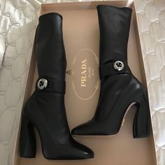 Prada Shoes | Prada Boots Size 37.5 | Color: Black | Size: 7.5 Prada Boots, Shoes Prada, Kardashian Kollection, Cindy Kimberly, Shoe Inspiration, Carrie Bradshaw