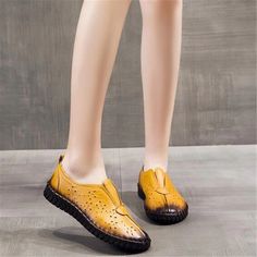 Berta Women's Leather Breathable Loafer Shoes | Ultrasellershoes.com – Ultra Seller Shoes Casual Brown Slip-ons With Brogue Detailing, Casual Yellow Closed Toe Slip-ons, Casual Slip-on Flats With Brogue Detailing, Casual Closed Toe Slip-ons With Brogue Detailing, Casual Closed Toe Flats With Brogue Detailing, Fall Slip-ons With Stitched Sole And Flat Shape, Casual Brogue Flats With Closed Toe, Casual Brogue Detailed Closed Toe Flats, Yellow Round Toe Slip-ons