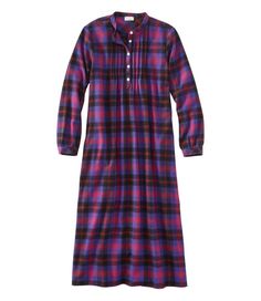 Premium ultrasoft cotton flannel nightgown in just the right weight to stay warm and cozy without overheating. In a classic style made from the finest flannel for superior comfort, softness and durability. Relaxed Fit: Our most generous fit sits farthest from the body. Falls at ankle. Made of high-quality Portuguese cotton flannel, an L. L. Bean exclusive. Expertly brushed for exceptional softness and warmth. Yarn-dyed to stay vibrant wash after wash. Machine wash and dry. Extra-long button-fron Restless Sleepers, Flannel Nightgown, Scottish Plaid, Women's Sleepwear, Women's Pajamas, Nightgowns For Women, Nightgowns, Night Shirt, Cotton Flannel