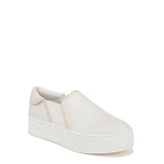 PRICES MAY VARY. Women's slip on sneaker Leather/fabric upper and lining, rubber sole Slip on Round toe 1.625" Heel height White Textile Slip-ons With Textured Sole, White Textile Low-top Slip-ons, White Textile Slip-ons With Round Toe, White Sole Slip-on Platform Sneakers With Perforated Toe Box, White Sole Platform Sneakers With Perforated Toe Box, White Slip-on Synthetic Wedge Sneakers, Spring Slip-on Platform Sneakers With Contrast Sole, White Synthetic Slip-on Wedge Sneakers, White Slip-on Wedge Sneakers