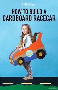 How to build a cardboard racecar Race Car Costume, Car Costume, Cardboard Box Car, Carton Diy, Cardboard Car, Car Craft, Race Car Party, Race Car Birthday